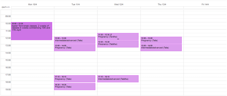Draft Easter 2017 ‘Term break’ timetable