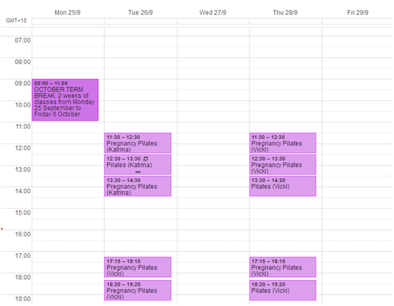 Draft October 2017 Termbreak timetable