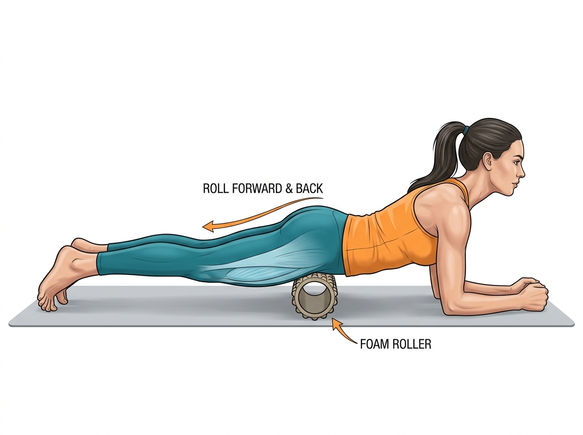 Foam roller release for hip flexors and TFL self-massage