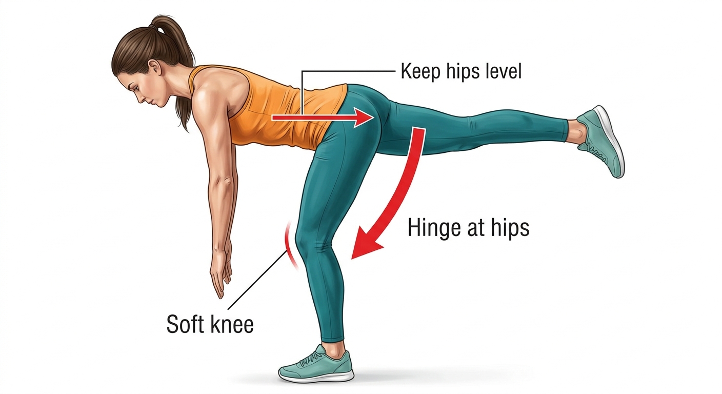 Single-leg Romanian deadlift for functional hip stability and glute strength
