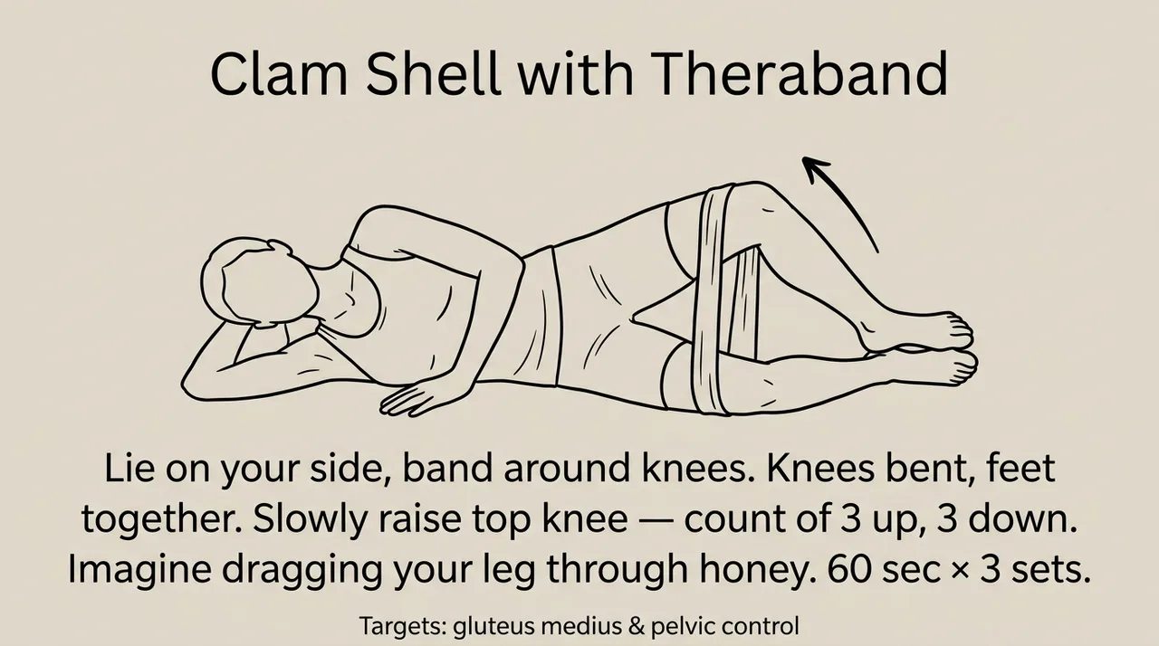 Clam shell with theraband Clam shell with theraband
