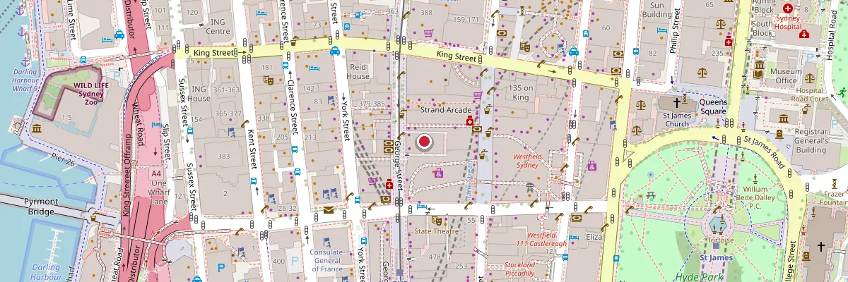 Map showing The Fix Program at Suite 2, Level 5, 424-428 George Street, Wellshare (Dymocks Building), Sydney NSW 2000, Australia